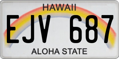 HI license plate EJV687