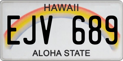 HI license plate EJV689