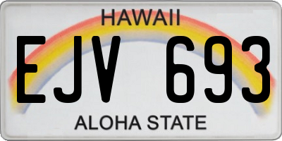 HI license plate EJV693