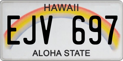 HI license plate EJV697