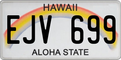 HI license plate EJV699