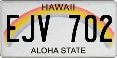 HI license plate EJV702