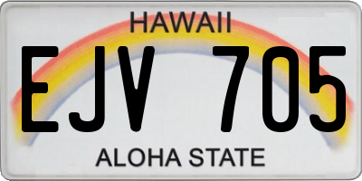 HI license plate EJV705