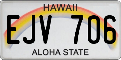 HI license plate EJV706