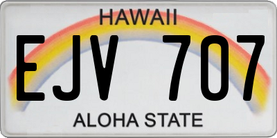 HI license plate EJV707