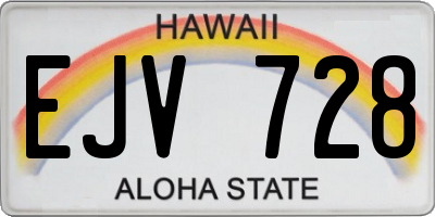 HI license plate EJV728
