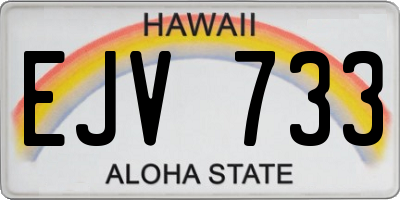 HI license plate EJV733