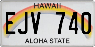 HI license plate EJV740