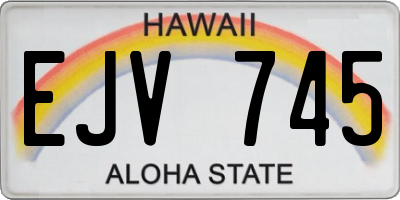 HI license plate EJV745