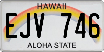 HI license plate EJV746