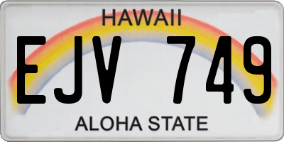 HI license plate EJV749
