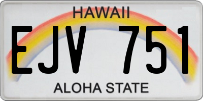 HI license plate EJV751