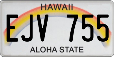 HI license plate EJV755