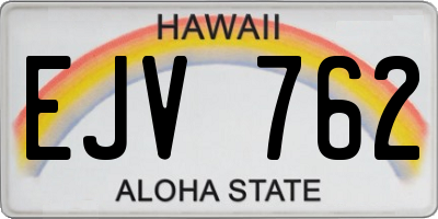 HI license plate EJV762