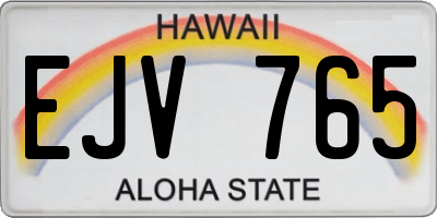HI license plate EJV765