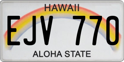 HI license plate EJV770