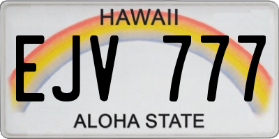 HI license plate EJV777