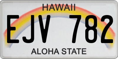 HI license plate EJV782