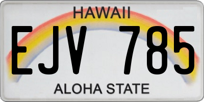 HI license plate EJV785