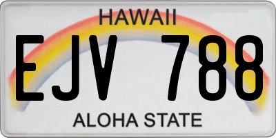 HI license plate EJV788