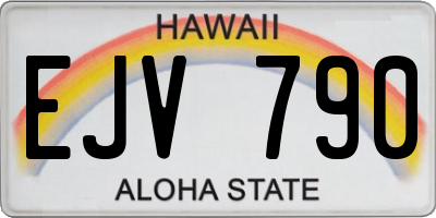 HI license plate EJV790