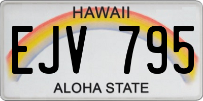 HI license plate EJV795
