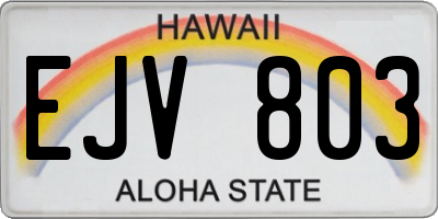 HI license plate EJV803