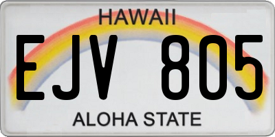 HI license plate EJV805