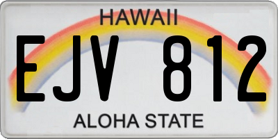 HI license plate EJV812