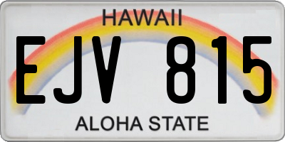HI license plate EJV815