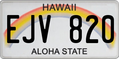 HI license plate EJV820