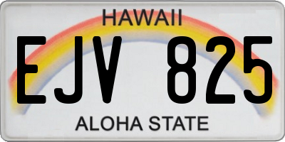 HI license plate EJV825