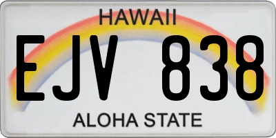 HI license plate EJV838
