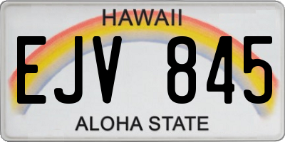 HI license plate EJV845