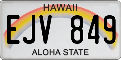 HI license plate EJV849