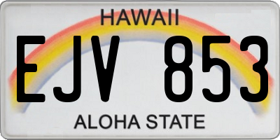 HI license plate EJV853