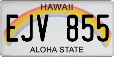 HI license plate EJV855