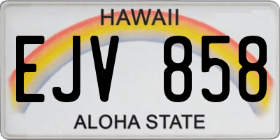 HI license plate EJV858
