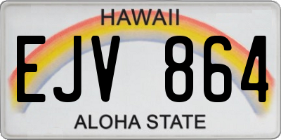 HI license plate EJV864