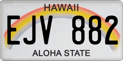 HI license plate EJV882
