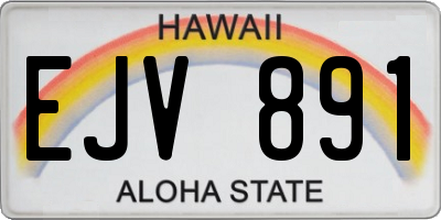 HI license plate EJV891