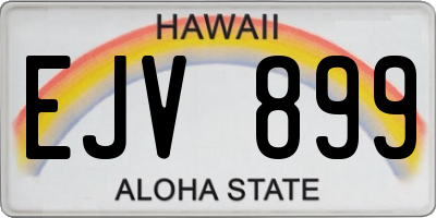 HI license plate EJV899