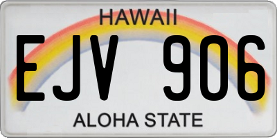 HI license plate EJV906
