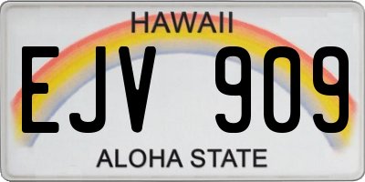 HI license plate EJV909