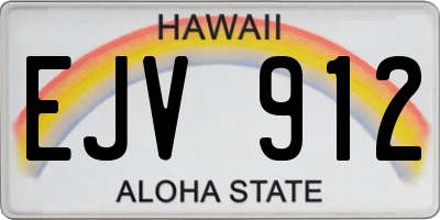 HI license plate EJV912