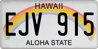 HI license plate EJV915
