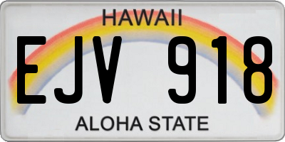 HI license plate EJV918