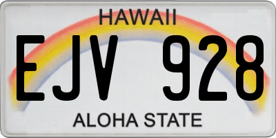 HI license plate EJV928