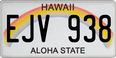 HI license plate EJV938