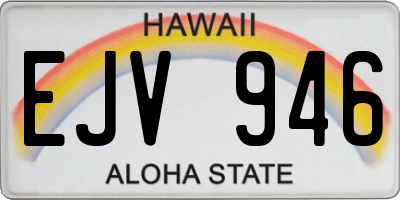 HI license plate EJV946